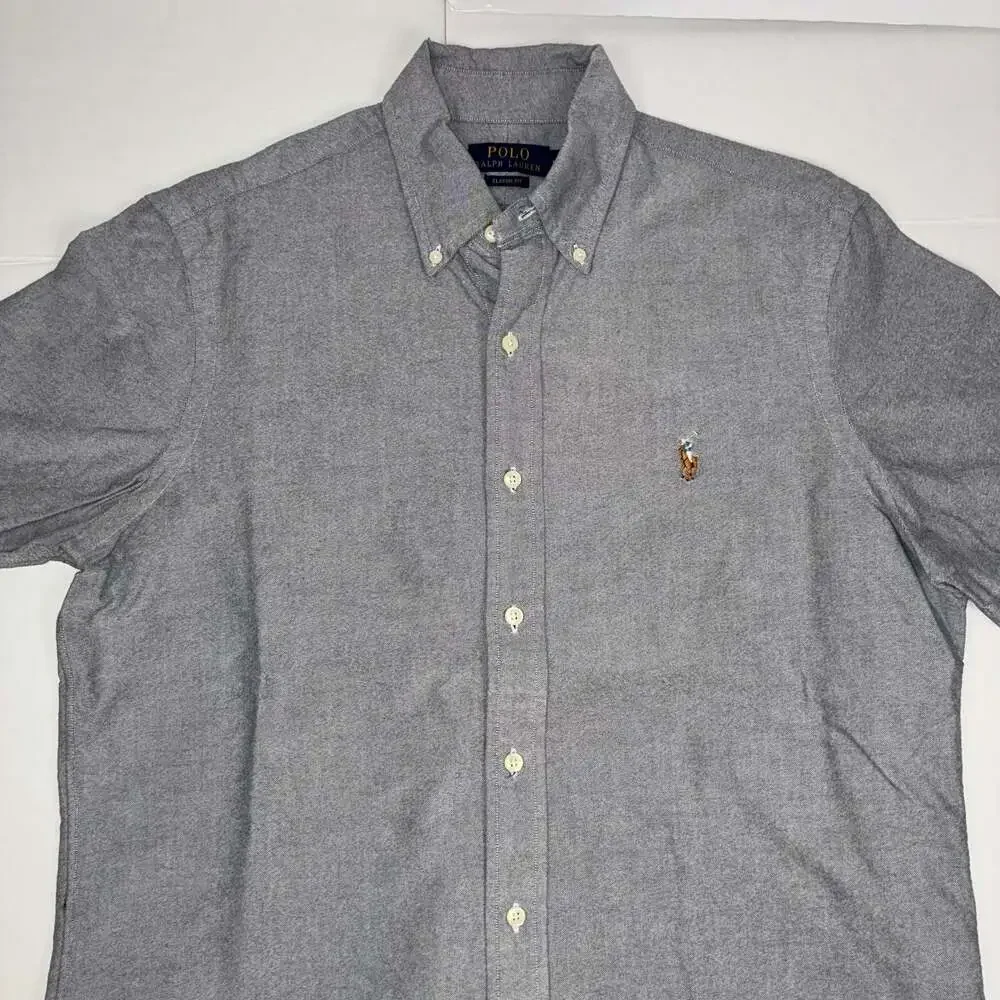 Polo Ralph Lauren Men's Classic Fit Oxford Button-Down Shirt, Grey M